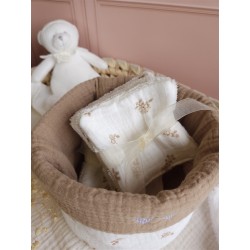 Panière et 8 lingettes personnalisées - Les petits points de Julie