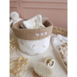 Panière et 8 lingettes personnalisées - Les petits points de Julie