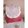 Sac dos maternelle velours prénom personnalisé broderie fait main enfant range doudou cadeau cartable crèche bébé petit sac