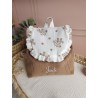 Sac dos maternelle velours prénom personnalisé broderie fait main enfant range doudou cadeau cartable crèche bébé petit sac