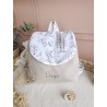 Sac dos maternelle velours prénom personnalisé broderie fait main enfant range doudou cadeau cartable crèche bébé petit sac