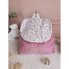 Sac dos maternelle velours prénom personnalisé broderie fait main enfant range doudou cadeau cartable crèche bébé petit sac