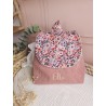 Sac dos maternelle velours prénom personnalisé broderie fait main enfant range doudou cadeau cartable crèche bébé petit sac