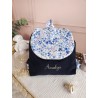 Sac dos maternelle velours prénom personnalisé broderie fait main enfant range doudou cadeau cartable crèche bébé petit sac