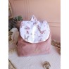 Sac dos maternelle velours prénom personnalisé broderie fait main enfant range doudou cadeau cartable crèche bébé petit sac