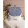 Sac dos maternelle velours prénom personnalisé broderie fait main enfant range doudou cadeau cartable crèche bébé petit sac