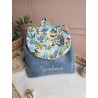 Sac dos maternelle velours prénom personnalisé broderie fait main enfant range doudou cadeau cartable crèche bébé petit sac