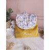 Sac dos maternelle velours prénom personnalisé broderie fait main enfant range doudou cadeau cartable crèche bébé petit sac