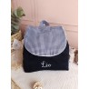 Sac dos maternelle velours prénom personnalisé broderie fait main enfant range doudou cadeau cartable crèche bébé petit sac