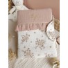 protège carnet santé prénom personnalisé broderie fait main cadeau naissance tissu bébé double gaze