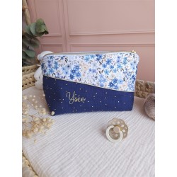 Trousse toilette prénom personnalisé broderie rangement fait main maquillage enfant langer pochette maquillage