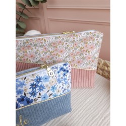 Trousse toilette prénom personnalisé broderie rangement fait main maquillage enfant langer pochette maquillage