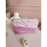 Trousse toilette prénom personnalisé broderie rangement fait main maquillage enfant langer pochette maquillage