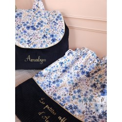 Sac pochon pochette prénom personnalisé broderie fait main enfant  range doudou vetement cadeau naissance