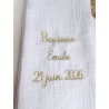 étole de baptême écharpe gaze de coton blanc fête de baptême