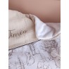 Plaid couverture doudou prénom personnalisé broderie fait main patchwork chambre bébé cadeau naissance anniversaire double gaze