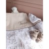 Plaid couverture doudou prénom personnalisé broderie fait main patchwork chambre bébé cadeau naissance anniversaire double gaze