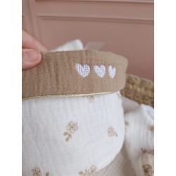 Lingette panier coton démaquillant lavable zéro déchet bébé salle de bain maquillage fait main