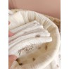 Lingette panier coton démaquillant lavable zéro déchet bébé salle de bain maquillage fait main