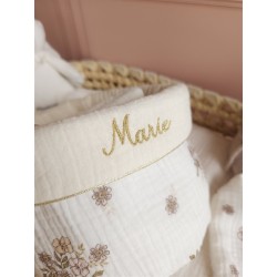 Lingette panier coton démaquillant lavable zéro déchet bébé salle de bain maquillage fait main