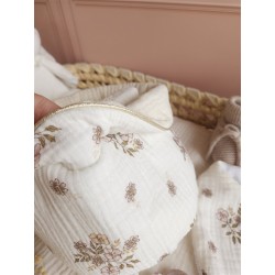 Lingette panier coton démaquillant lavable zéro déchet bébé salle de bain maquillage fait main