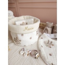 Lingette panier coton démaquillant lavable zéro déchet bébé salle de bain maquillage fait main