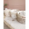 Lingette panier coton démaquillant lavable zéro déchet bébé salle de bain maquillage fait main