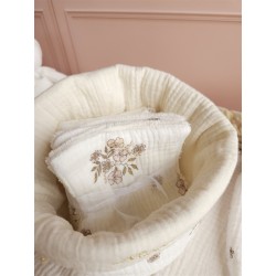 Lingette panier coton démaquillant lavable zéro déchet bébé salle de bain maquillage fait main