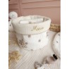 Lingette panier coton démaquillant lavable zéro déchet bébé salle de bain maquillage fait main