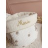 Lingette panier coton démaquillant lavable zéro déchet bébé salle de bain maquillage fait main