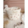 Lingette panier coton démaquillant lavable zéro déchet bébé salle de bain maquillage fait main