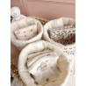 Lingette panier coton démaquillant lavable zéro déchet bébé salle de bain maquillage fait main