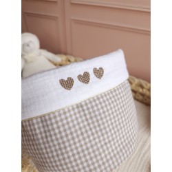 Lingette panier coton démaquillant lavable zéro déchet bébé salle de bain maquillage fait main