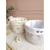Lingette panier coton démaquillant lavable zéro déchet bébé salle de bain maquillage fait main