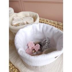 Lingette panier coton démaquillant lavable zéro déchet bébé salle de bain maquillage fait main