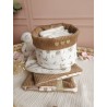 Lingette panier coton démaquillant lavable zéro déchet bébé salle de bain maquillage fait main