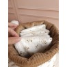Lingette panier coton démaquillant lavable zéro déchet bébé salle de bain maquillage fait main
