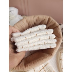 Lingette panier coton démaquillant lavable zéro déchet bébé salle de bain maquillage fait main