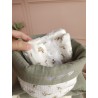 Lingette panier coton démaquillant lavable zéro déchet bébé salle de bain maquillage fait main