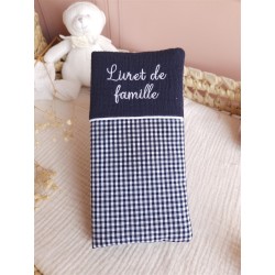 protège livret famille prénom personnalisé broderie fait main cadeau mariage tissu