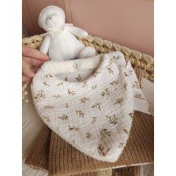Bavoir bandana personnalisation prénom brodeuse choix tissu fait main éponge bambou double gaze