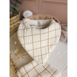 Bavoir bandana personnalisation prénom brodeuse choix tissu fait main éponge bambou double gaze
