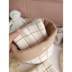 Lingette panier coton démaquillant lavable zéro déchet bébé salle de bain maquillage fait main
