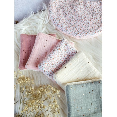 Lingette panier coton démaquillant lavable zéro déchet bébé salle de bain maquillage fait main
