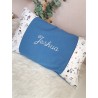 Coussin tissu fait main décoration cadeau naissance chambre prénom personnalisé broderie rectangle