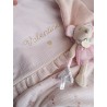 Plaid couverture doudou prénom personnalisé broderie fait main patchwork chambre bébé cadeau naissance anniversaire double