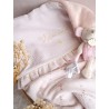 Plaid couverture doudou prénom personnalisé broderie fait main patchwork chambre bébé cadeau naissance anniversaire double