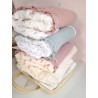 Plaid couverture doudou prénom personnalisé broderie fait main patchwork chambre bébé cadeau naissance anniversaire double