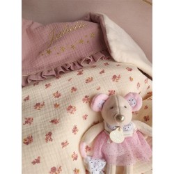 Plaid couverture doudou prénom personnalisé broderie fait main patchwork chambre bébé cadeau naissance anniversaire double