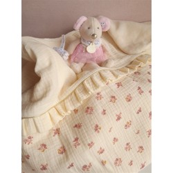 Plaid couverture doudou prénom personnalisé broderie fait main patchwork chambre bébé cadeau naissance anniversaire double